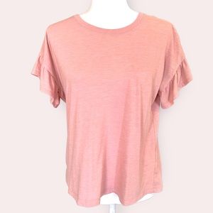 Calvin Klein Women’s Pink Short Flutter Sleeve Tee Shirt Size XS